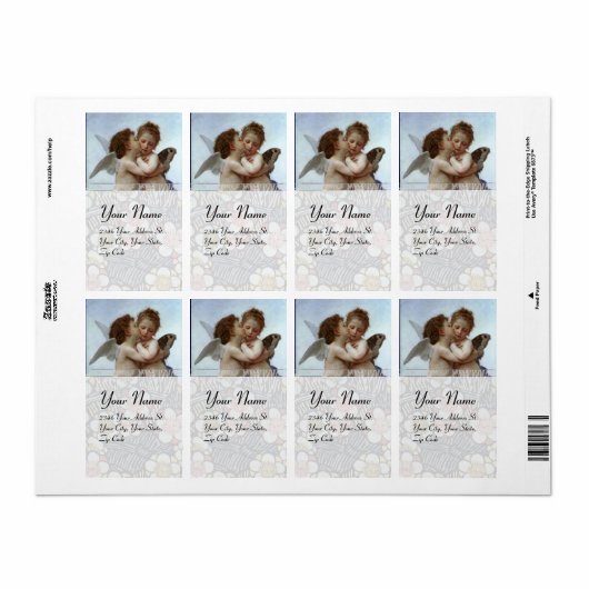 Amor en Psyche als kinderhuwelijk Etiket (Full Sheet)