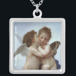 Amor en Psyche Zilver Vergulden Ketting<br><div class="desc">L'Amour et Psyche,  enfants oil schilderij van William-Adolphe Bouguereau (1825-1905).</div>