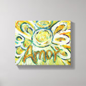 Amor Engel Woord Kunst Verpakt Canvas (Voorkant)