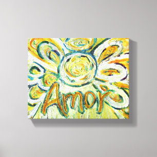 Amor Engel Woord Kunst Verpakt Canvas