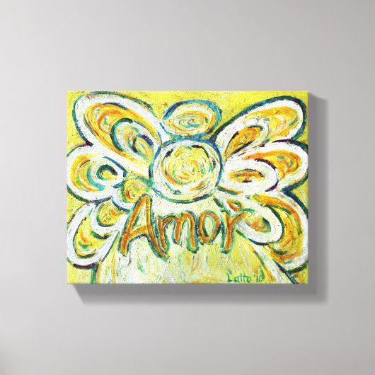 Amor Engel Woord Kunst Verpakt Canvas Afdruk (Voorkant)