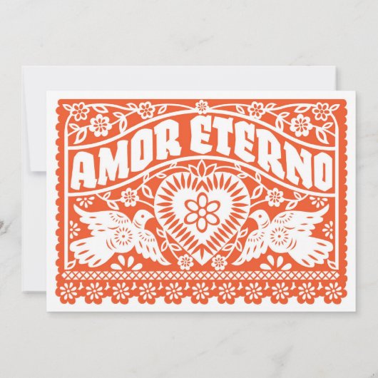 Amor Eterno Papel Picado Banner Kaart (Achterkant)