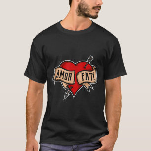 Amor Fati - Clic Nietzsche Tattoo Heart Design T-shirt