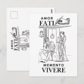 Amor Fati Filosofie Lijn Kunst Briefkaart (Voorkant / Achterkant)