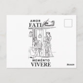Amor Fati Filosofie Lijn Kunst Briefkaart (Achterkant)