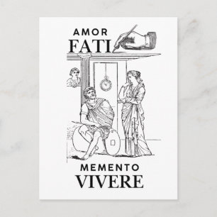 Amor Fati Filosofie Lijn Kunst Briefkaart