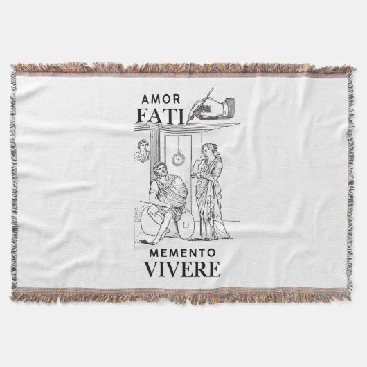 Amor Fati Filosofie Lijn Kunst Deken (Voorkant)