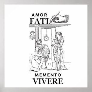 Amor Fati Filosofie Lijn Kunst Poster