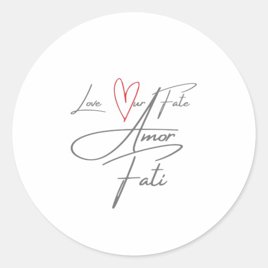 Amor Fati - hou van ons lot Ronde Sticker (Voorkant)