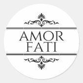 Amor Fati Ronde Sticker (Voorkant)