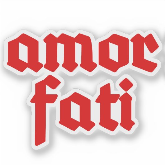 Amor Fati (rood) Sticker (Voorkant)
