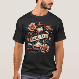 Amor Fati Roos Tijd Zandloper Filosofie T-shirt