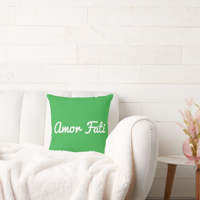 Amor Fati Throw Pillow, Throw Pillow 16" x 16" Kussen (Bank)