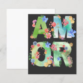 Amor, Floral Spring Cute Love Romantic Waterverf (Voorkant / Achterkant)