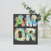 Amor, Floral Spring Cute Love Romantic Waterverf (Staand voorkant)