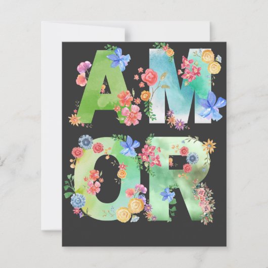 Amor, Floral Spring Cute Love Romantic Waterverf (Voorkant)