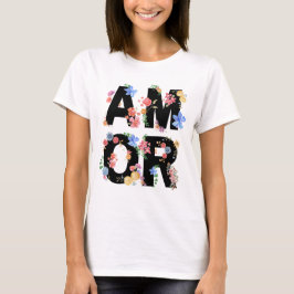 Amor Floral Spring Cute Love Romantic Waterverf T-shirt