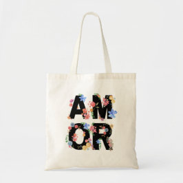 Amor Floral Spring Cute Love Romantic Waterverf Tote Bag