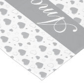 Amor Grey glanzende harten schattig romantisch pat Medium Tafelloper (Hoek)