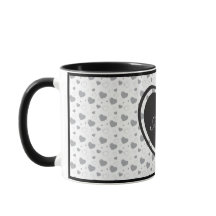 Amor Grey glanzende harten schattig romantisch pat