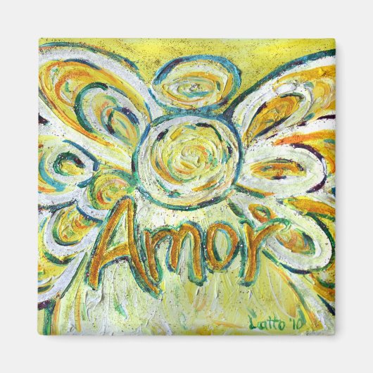 Amor Guardian Angel Word Custom Magnet (Voorkant)