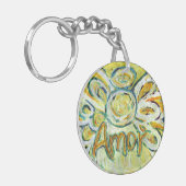 Amor Guardian Angel Word Custom Sleutelhanger (Voorkant Links)