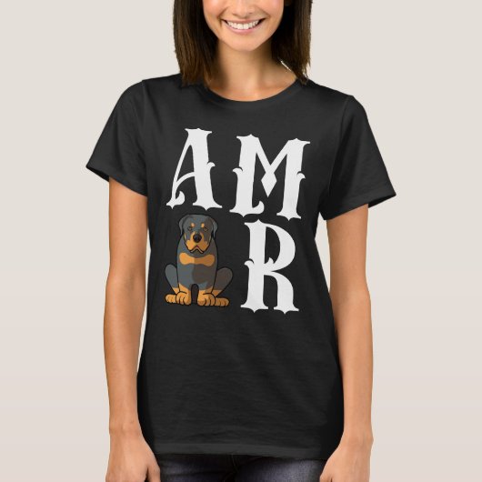 Amor Liefde Rottweiler Hond Mam T-shirt (Voorkant)