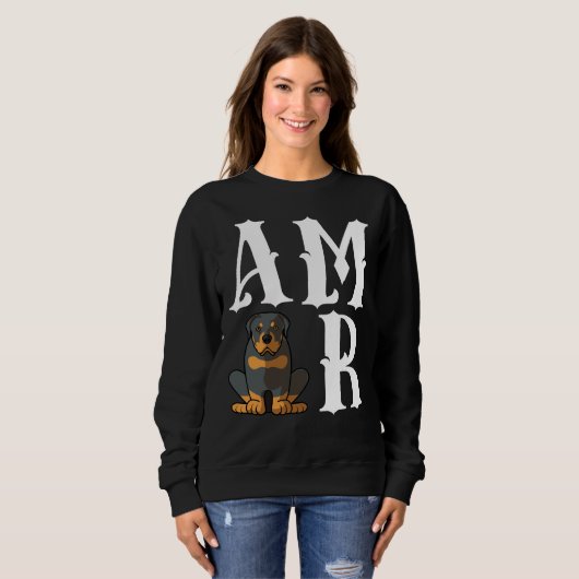 Amor Liefde Rottweiler Hond Mam Trui (Voorkant volledig)
