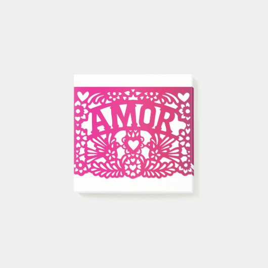 AMOR Love Mexicaanse papel picado Post-it® Notes (Voorkant)