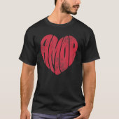 AMOR Love Valentine's Day Retro Groovy Valentine H T-shirt (Voorkant)