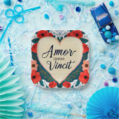 Amor Omnia Vincit - citaat Papieren Bordje (Feest)