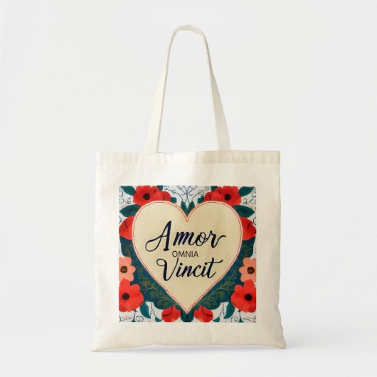 Amor Omnia Vincit - citaat Tote Bag (Voorkant)