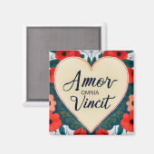 Amor Omnia Vincit - quote Magnet (Voorkant / Achterkant)