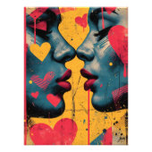 Amor Pop Art: Rostros Enamorados Foto Afdruk (Voorkant)
