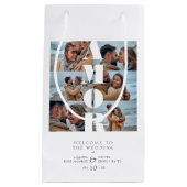 AMOR Quote White Collage Welcome Wedding 6 Photos Klein Cadeauzakje (Voorkant)