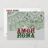 Amor Roma met groene kant Briefkaart (Voorkant / Achterkant)