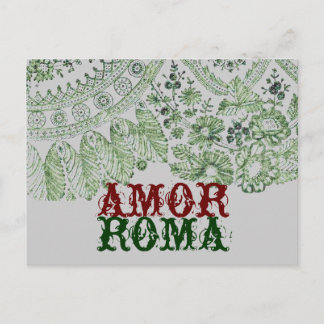 Amor Roma met groene kant Briefkaart