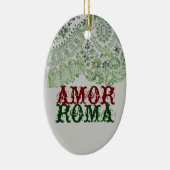 Amor Roma met groene kant Keramisch Ornament (Rechts)