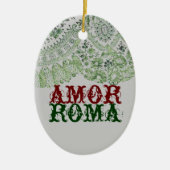 Amor Roma met groene kant Keramisch Ornament (Voorkant)