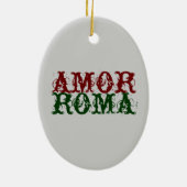 Amor Roma met groene kant Keramisch Ornament (Achterkant)