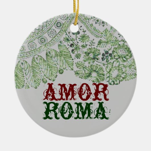 Amor Roma met groene kant Keramisch Ornament (Voorkant)