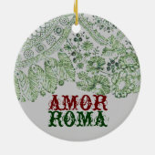 Amor Roma met groene kant Keramisch Ornament (Achterkant)