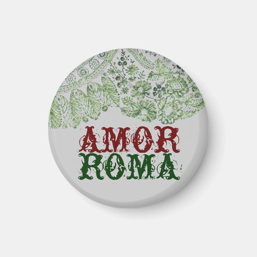 Amor Roma met groene kant Magneet (Voorkant)