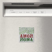 Amor Roma met groene kant Magneet (Insitu (Vaatwasser))