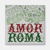 Amor Roma met groene kant Magneet (Voorkant)