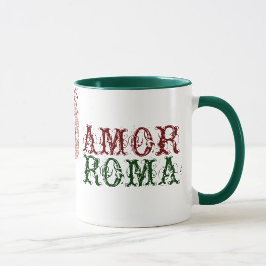 Amor Roma met groene kant Mok (Rechts)