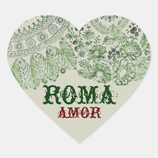 Amor Roma met  kant Hart Sticker (Voorkant)