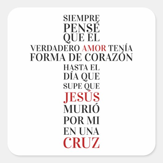 Amor verdadero vierkante sticker (Voorkant)