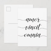 Amor vincit omnia inspirerend briefkaart (Voorkant / Achterkant)