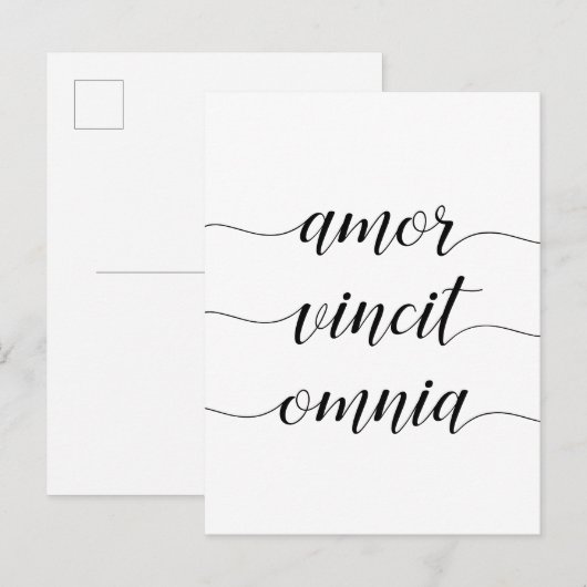 Amor vincit omnia inspirerend briefkaart (Voorkant / Achterkant)